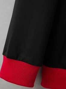 Manfinity Áo nỉ Nam Lá thư Sẵn sàng - màu đen - Xem 4