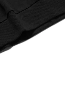 Manfinity Loose Fit Men's Hoodie With Car & Slogan Print, Drop Shoulder And Drawstring Detail - Black - View 5