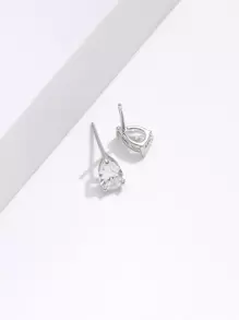 1pair Cubic Zirconia Earrings, Ear Studs
