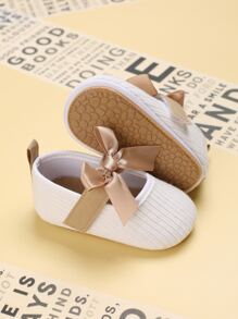 Infant Bow Decor Mary Jane Flats - White - View 2