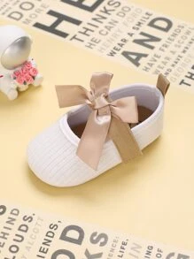 Infant Bow Decor Mary Jane Flats - White - View 5