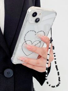 Vỏ đựng điện thoại trong suốt hình trái tim có dây buộc - Nhiều màu - Xem 7