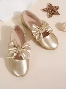 Zapatos planos cómodos y versátiles para niñas, color dorado, para otoño - Dorado - Ver 1