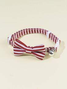 1入組蝴蝶結裝飾寵物項圈 - 紅白色 - 查看 2