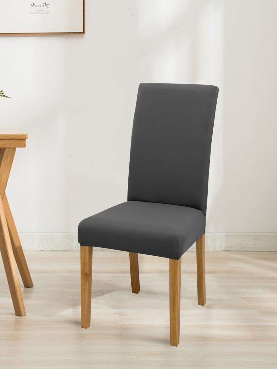 1 pieza Funda para silla unicolor elástico - Gris - Ver 1