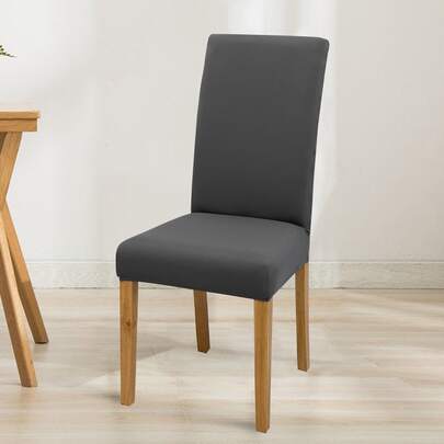 1pc Solid Color Stretchy Chair Slipcover