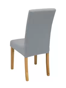 1/4/6/8/10pcs Solid Color Milk Silk Chair Covers, Polyester Elastic Dining Chair Covers - Light Grey - View 5