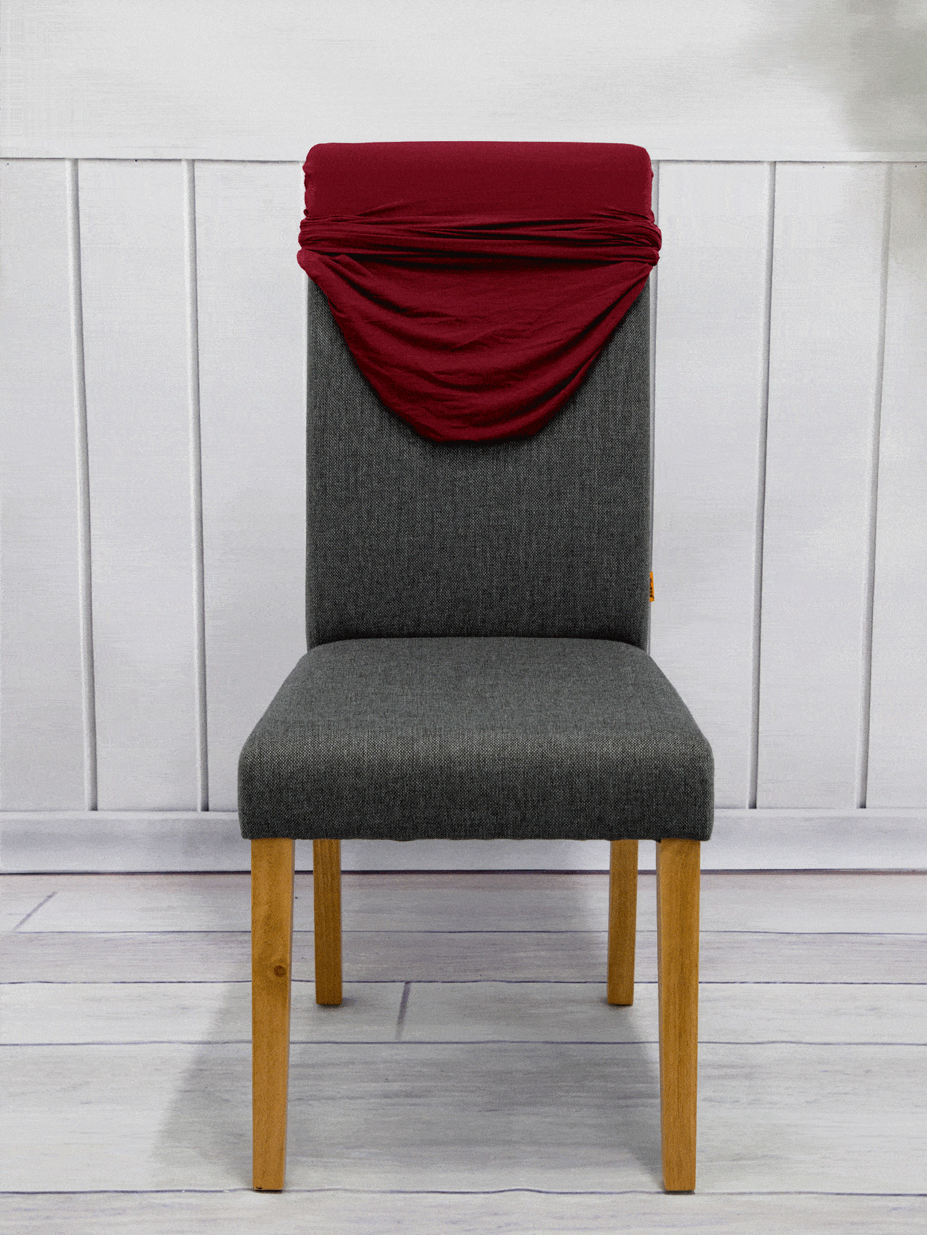 1pc/4pcs/6pcs/8pcs/10pcs Solid Color Milk Silk Chair Covers, Polyester Elastic Dining Chair Slipcovers - Burgundy - View 4