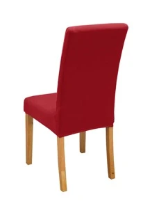 1/4/6pcs Stretchy Solid Color Chair Covers, Removable & Washable Milk Silk Chair Slipcovers - Rose Red - View 6