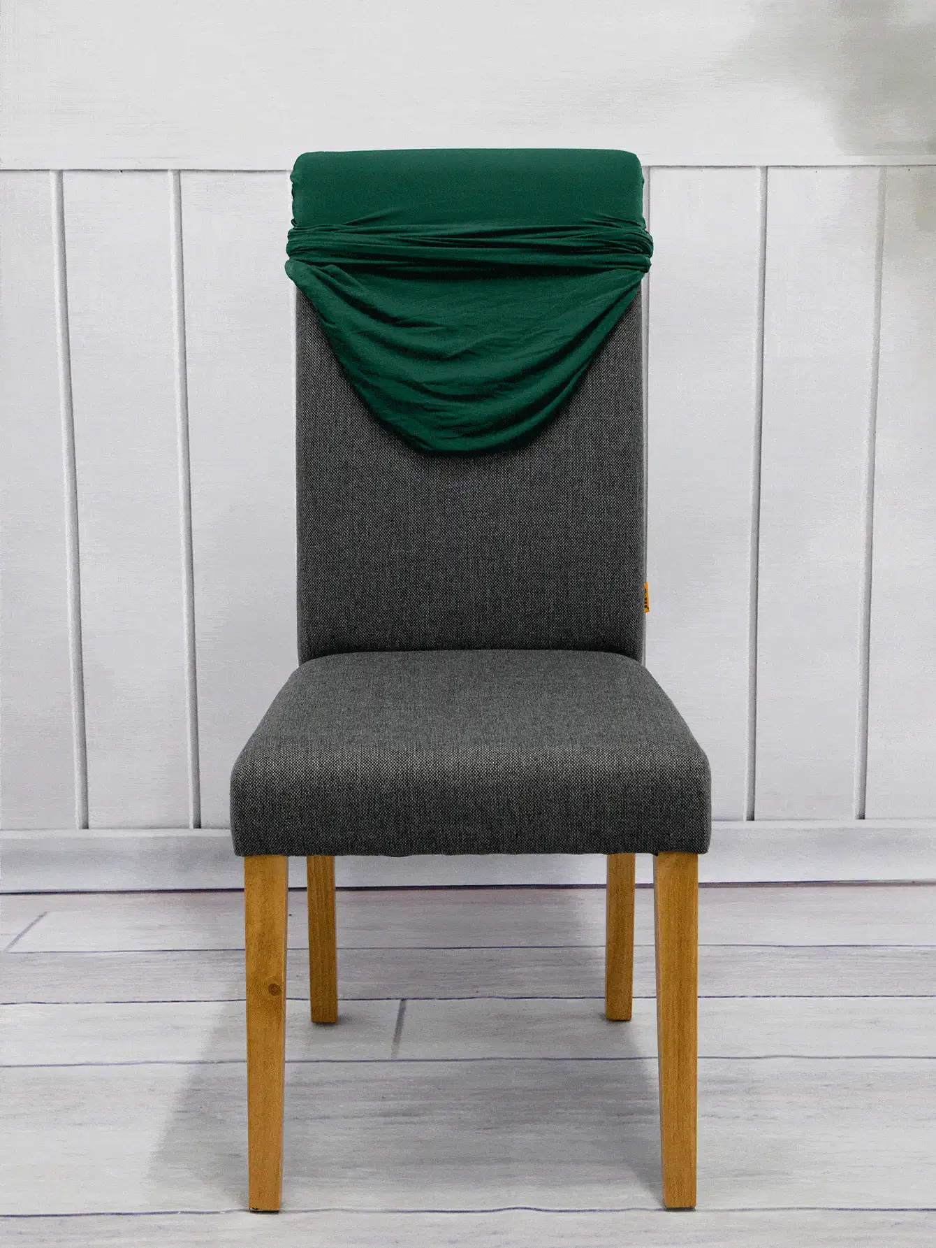 1/4/6pcs Milk Velvet Removable Washable Elastic Solid Color Dining Chair Covers - Green - View 4
