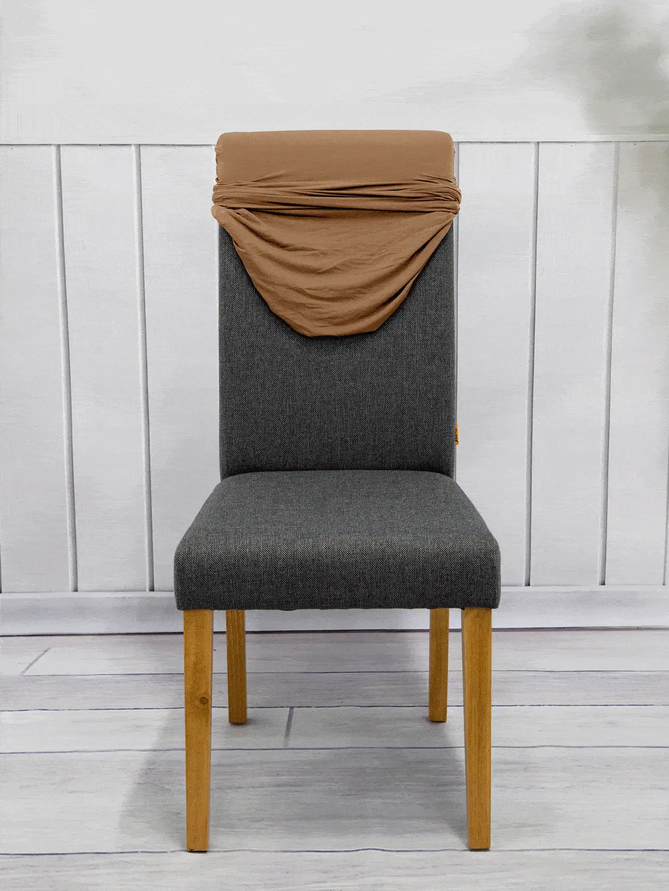 1/4/6 chiếc Vỏ bọc ghế bằng lụa sữa co giãn, Vỏ bọc ghế ăn màu trơn có thể tháo rời và giặt được - Lạc đà - Xem 4