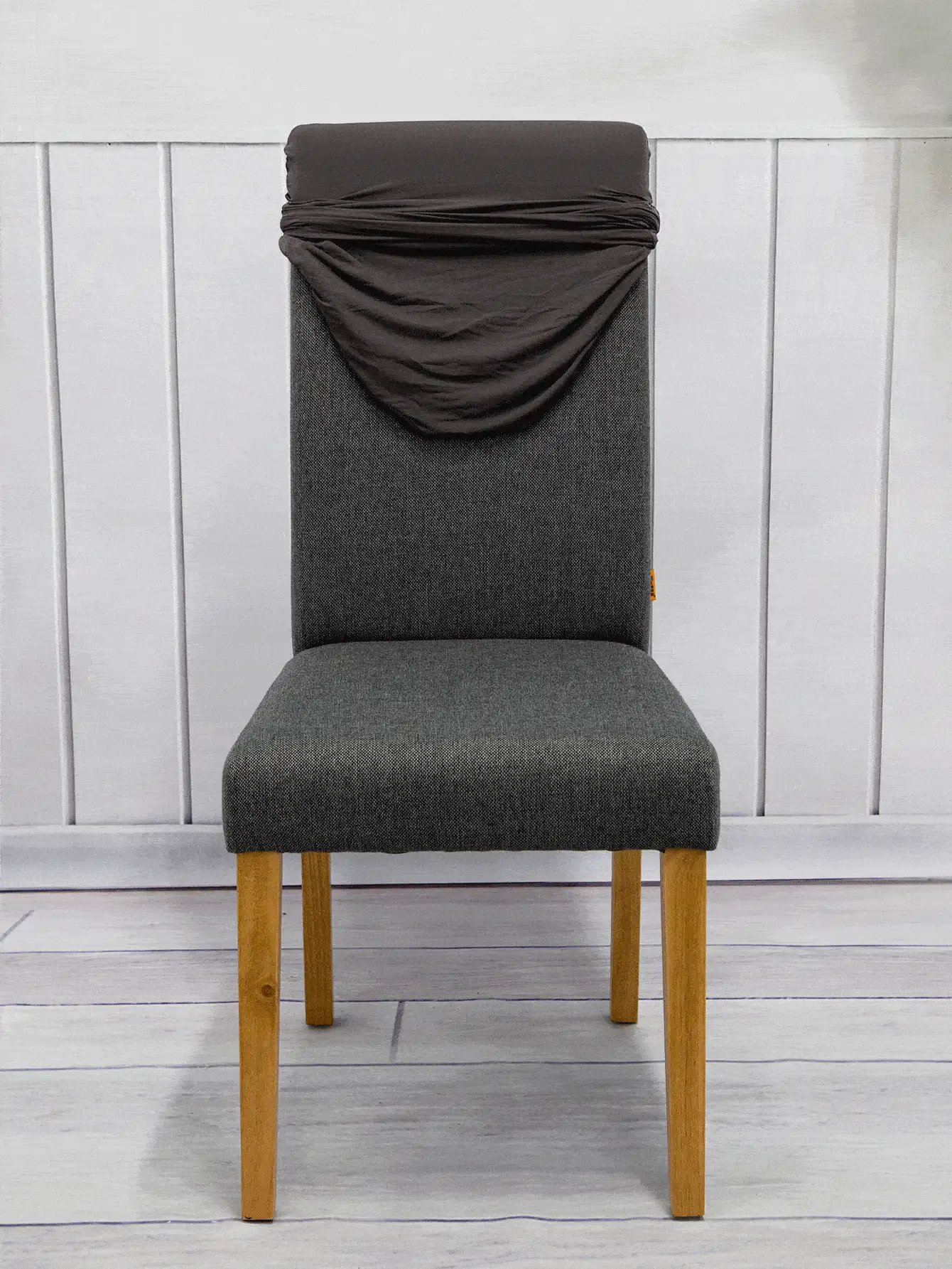 1件/4件/6件/8件/10件纯色牛奶丝椅套，弹力涤纶餐椅套 - 深灰色 - 查看 5