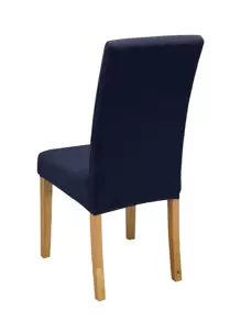 1件/4件/6件/8件/10件纯色牛奶丝椅套，涤纶弹力餐椅套 - 藏蓝色 - 查看 6