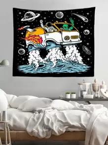 1pc Cartoon Graphic Tapestry - Multicolor - View 1
