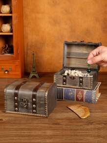 1 pieza Joyero de madera - Marrón - Ver 1