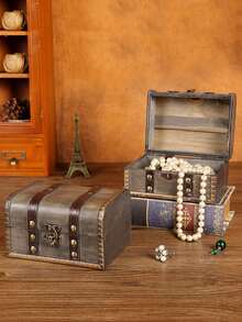 1 pieza Joyero de madera - Marrón - Ver 2