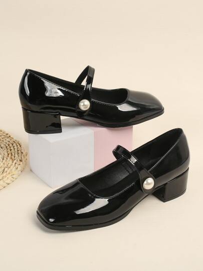 Women's Solid Color Mary Jane Heel Flat Shoes, Versatile And Gentle, Spring & Autumn Valentines