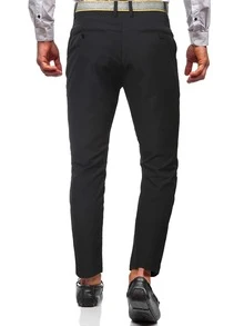 Manfinity Men Tape Panel Tailored Trousers - Black - View 2