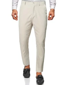 Manfinity Men Slant Pocket Suit Trousers - Apricot - View 1