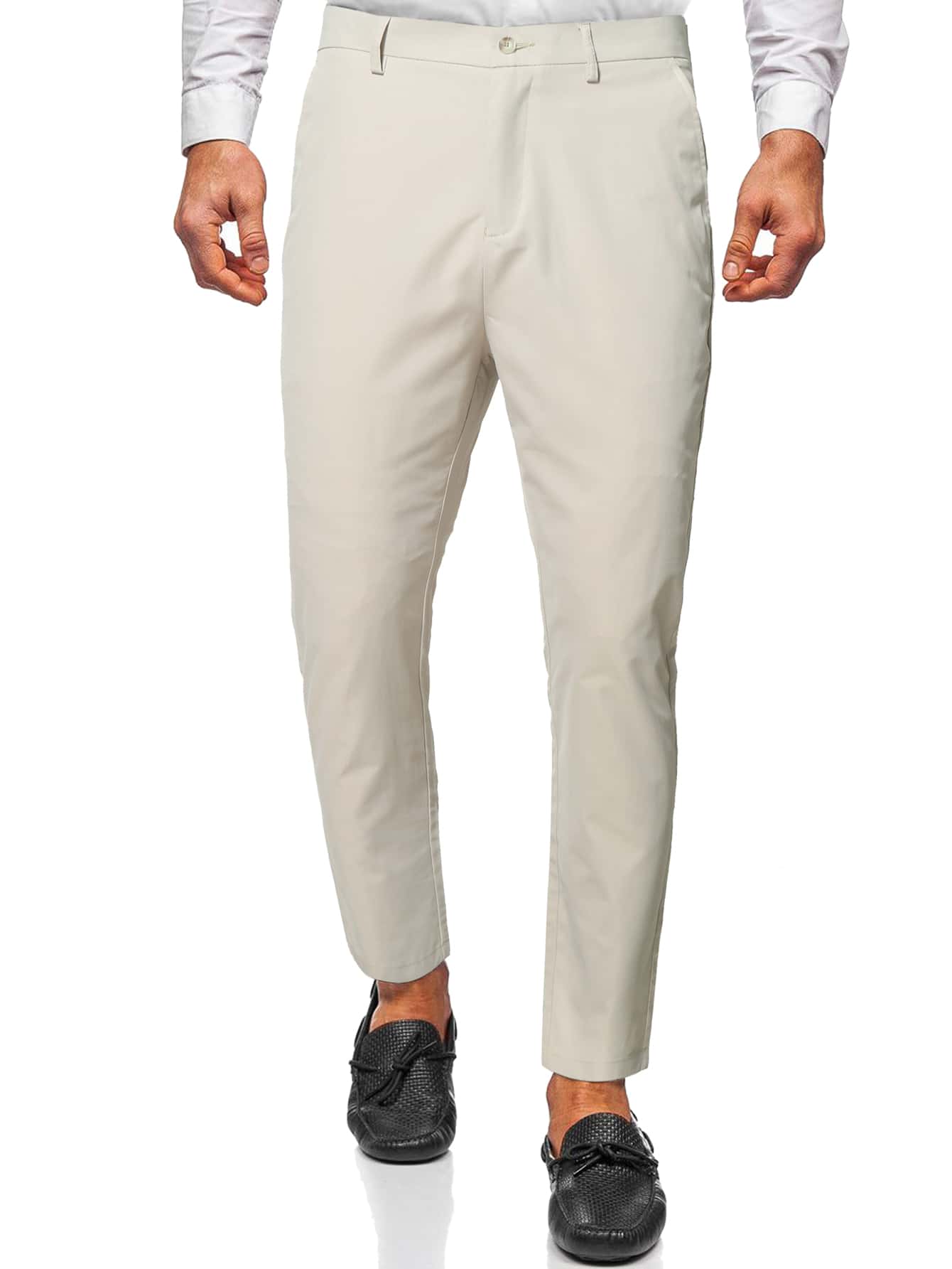 Manfinity Men Slant Pocket Suit Trousers - Apricot - View 1