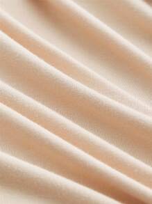 SHEIN MOD Vestido de tirantes bustier unicolor fruncido - Albaricoque - Ver 3