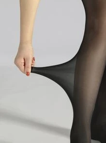 Solid Maternity Tights - Black - View 2