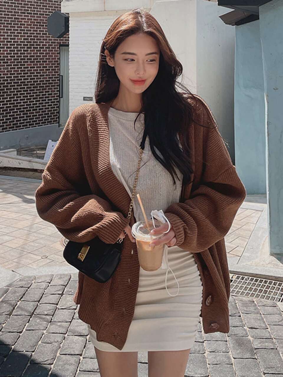 Single Breasted Drop Shoulder Cardigan