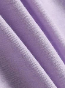 SHEIN 小女童蝴蝶袖T恤和塊狀條紋附腰帶短褲 - 彩色 - 查看 3