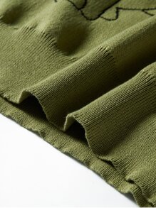 Manfinity Áo len nam Hoạt hình Giải trí - Màu xanh Ô liu - Xem 3