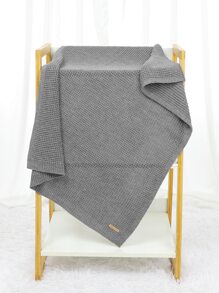 1pc Knitted Baby Swaddling Blanket - Grey - View 7