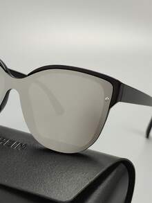 Men Rivet Decor Fashion Glasses - Silver - View 6