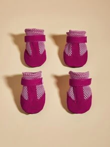 Summer Breathable Mesh Pet Shoes Soft Comfortable Indoor Shoes For Teddy & Bichon - Hot Pink - View 4