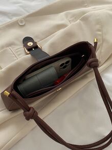 Buckle Decor Bag - Chocolate Brown - View 5