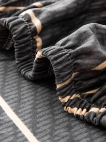 1pc In hình học Ghế ăn co giãn Tấm phủ - Màu xám đen - Xem 4