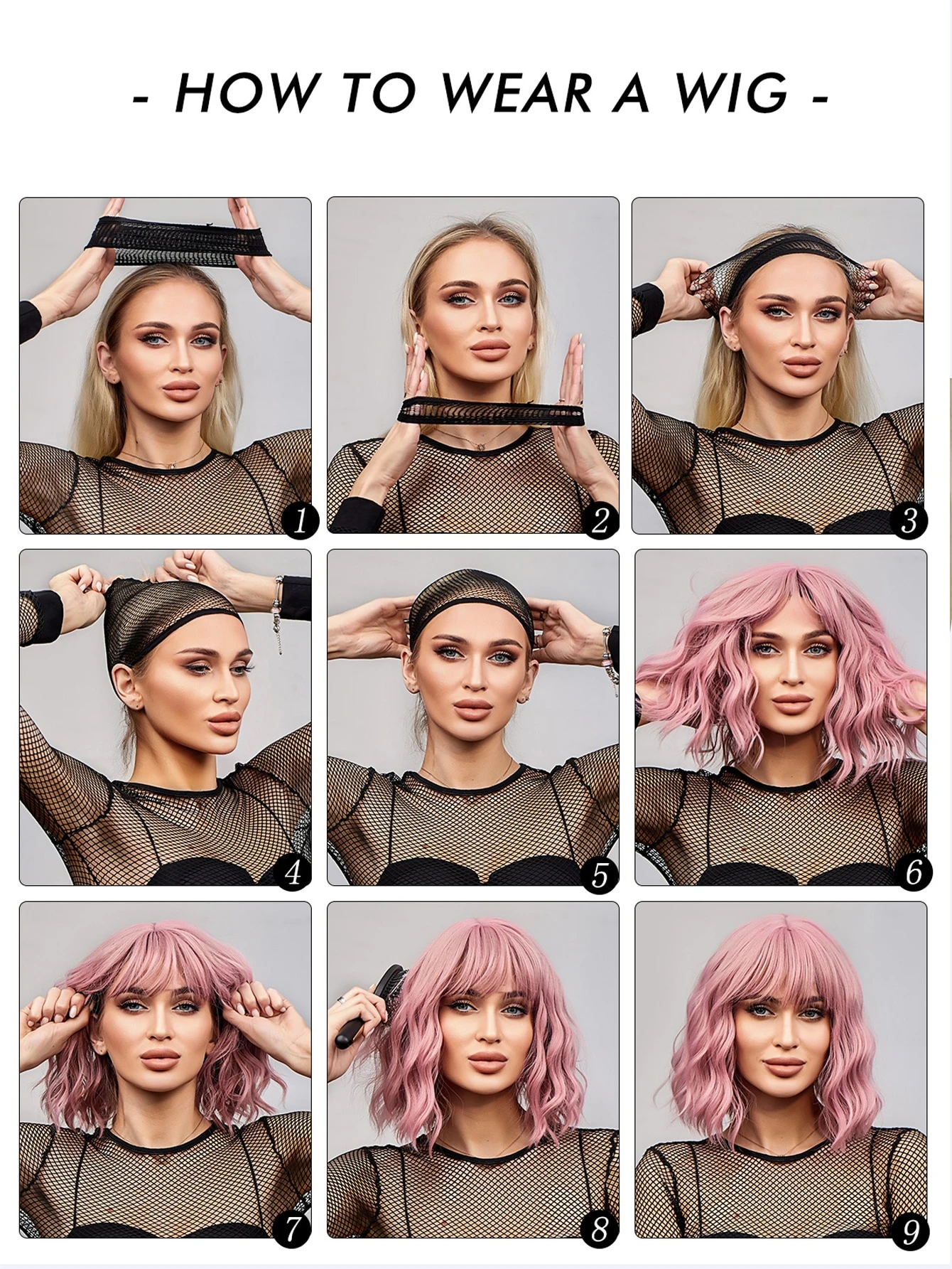 Miniatura 6 de Peluca sintética largo rizado con tupe Multicolor