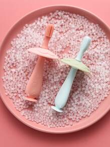 1入組隨機色矽膠寵物牙刷 - 彩色 - 查看 2