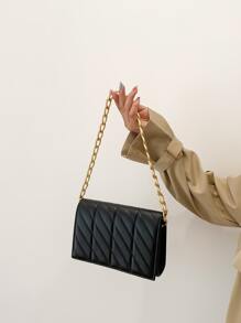 衍縫鏈條翻蓋方包