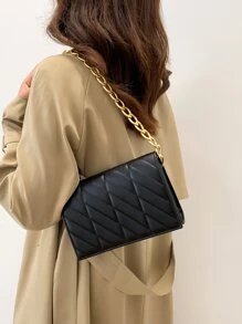 衍縫鏈條翻蓋方包