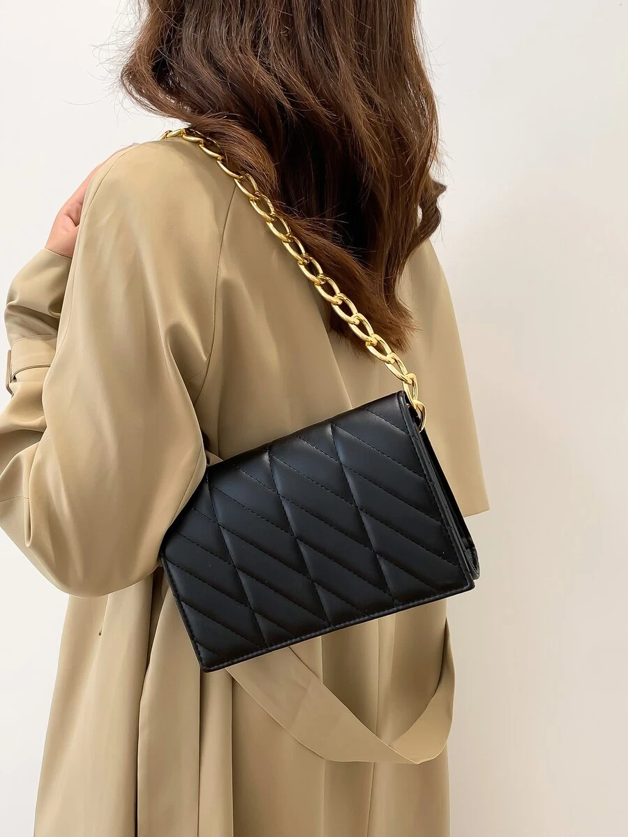 衍縫鏈條翻蓋方包