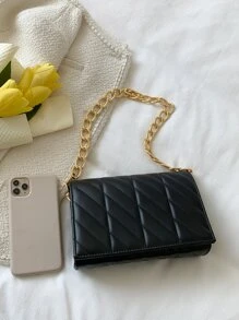 衍縫鏈條翻蓋方包