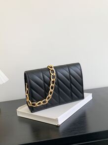 衍縫鏈條翻蓋方包