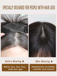 phụ kiện tóc thẳng với tóc mái - Dark Brown - Xem 4