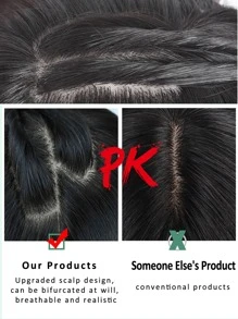 phụ kiện tóc thẳng với tóc mái - Dark Brown - Xem 5