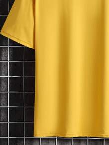 Manfinity LEGND Hombres Camiseta con estampado de dibujos animados - Amarillo - Ver 3