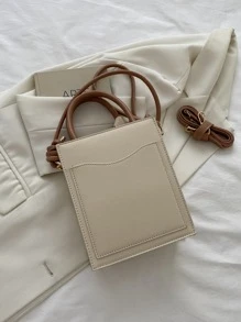 Old Moeny,輕便,商務休閒迷你字母圖形紋理方形袋適合青少年女孩,女性,大學生,新手和白領工作者,完美適用於辦公室,大學,工作,商務,上下班,戶外,旅遊和郊遊 - 彩色 - 查看 3