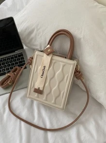 Old Moeny,輕便,商務休閒迷你字母圖形紋理方形袋適合青少年女孩,女性,大學生,新手和白領工作者,完美適用於辦公室,大學,工作,商務,上下班,戶外,旅遊和郊遊 - 彩色 - 查看 6