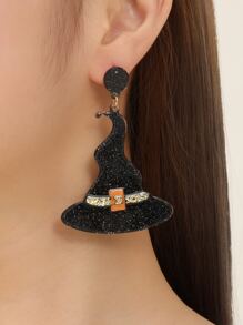 Halloween Wizard Hat Drop Earrings - Multicolor - View 1