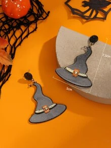 Halloween Wizard Hat Drop Earrings - Multicolor - View 4