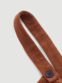 SHEIN MOD Solid Patched Pocket Overall Jumpsuit Without Blouse - Brown - View 3