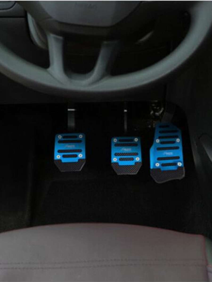 3pcs Car Non-slip Pedal Cover Set - Blue - View 1